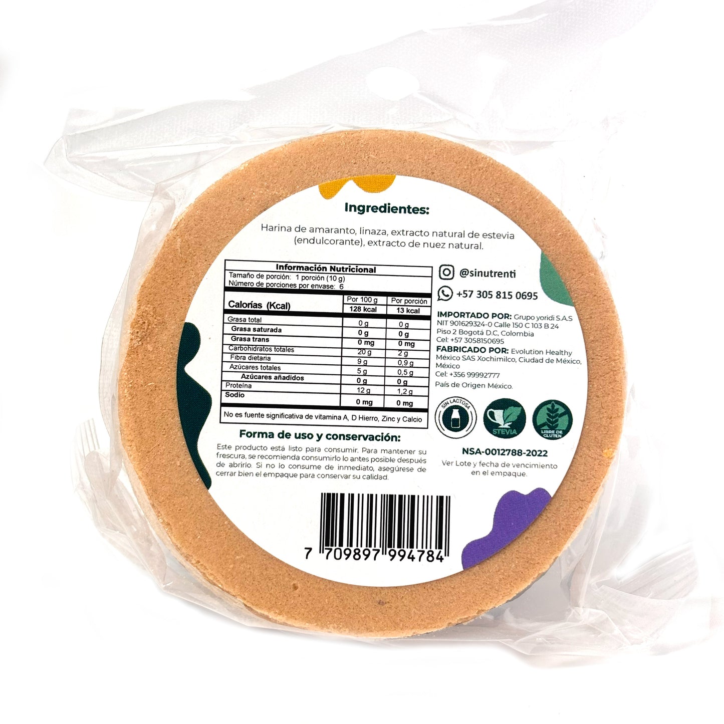 Obleas de amaranto sabor a Nuez