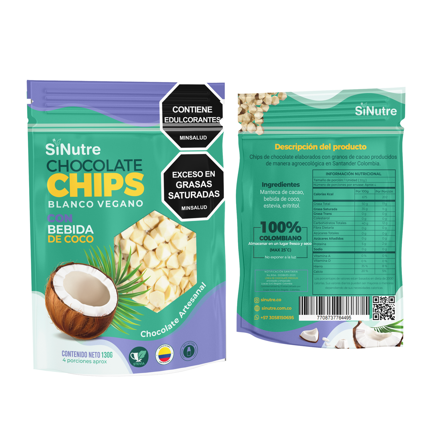 Choco Chips Vegano blanco 130