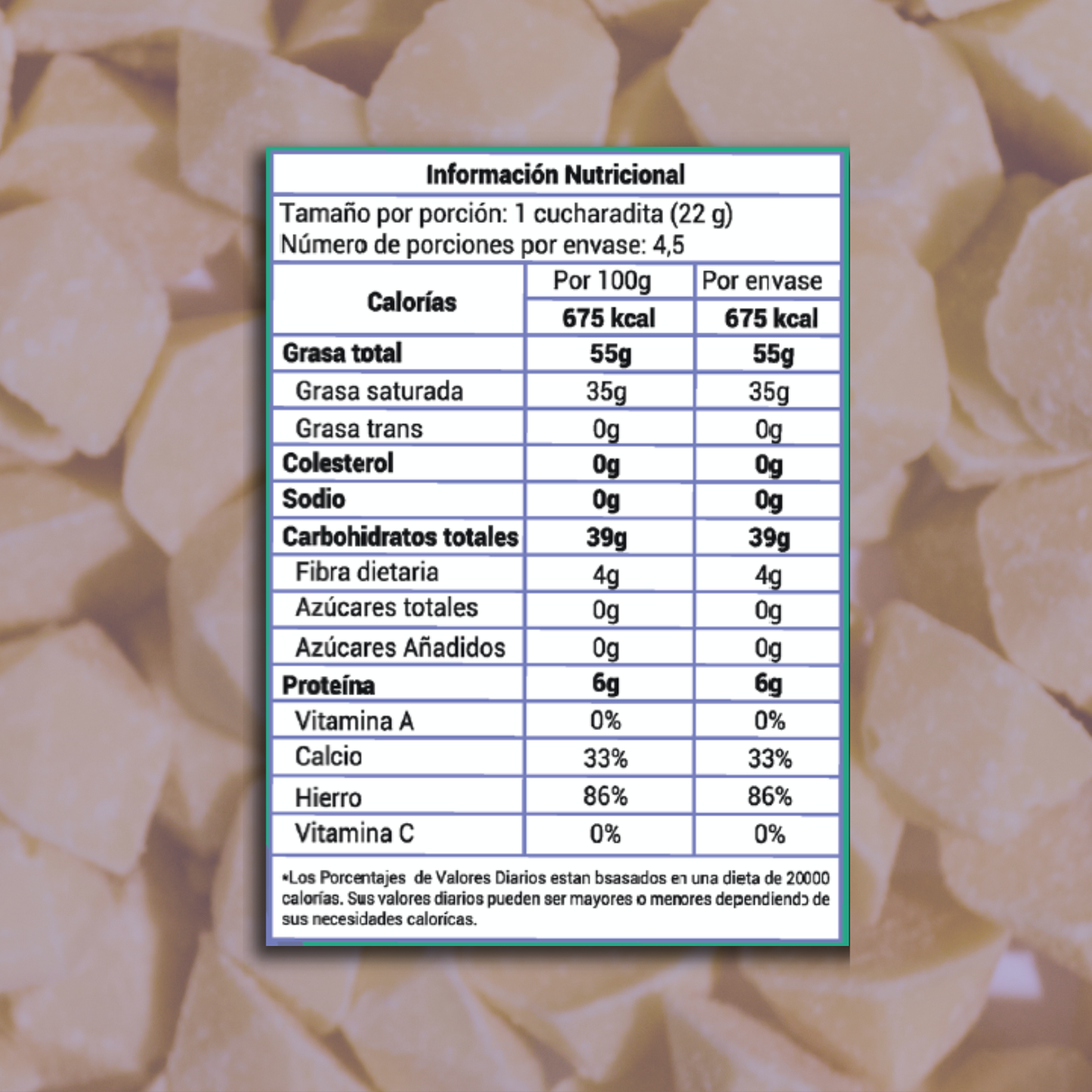 Chips de Chocolate Blanco Vegano 25gr