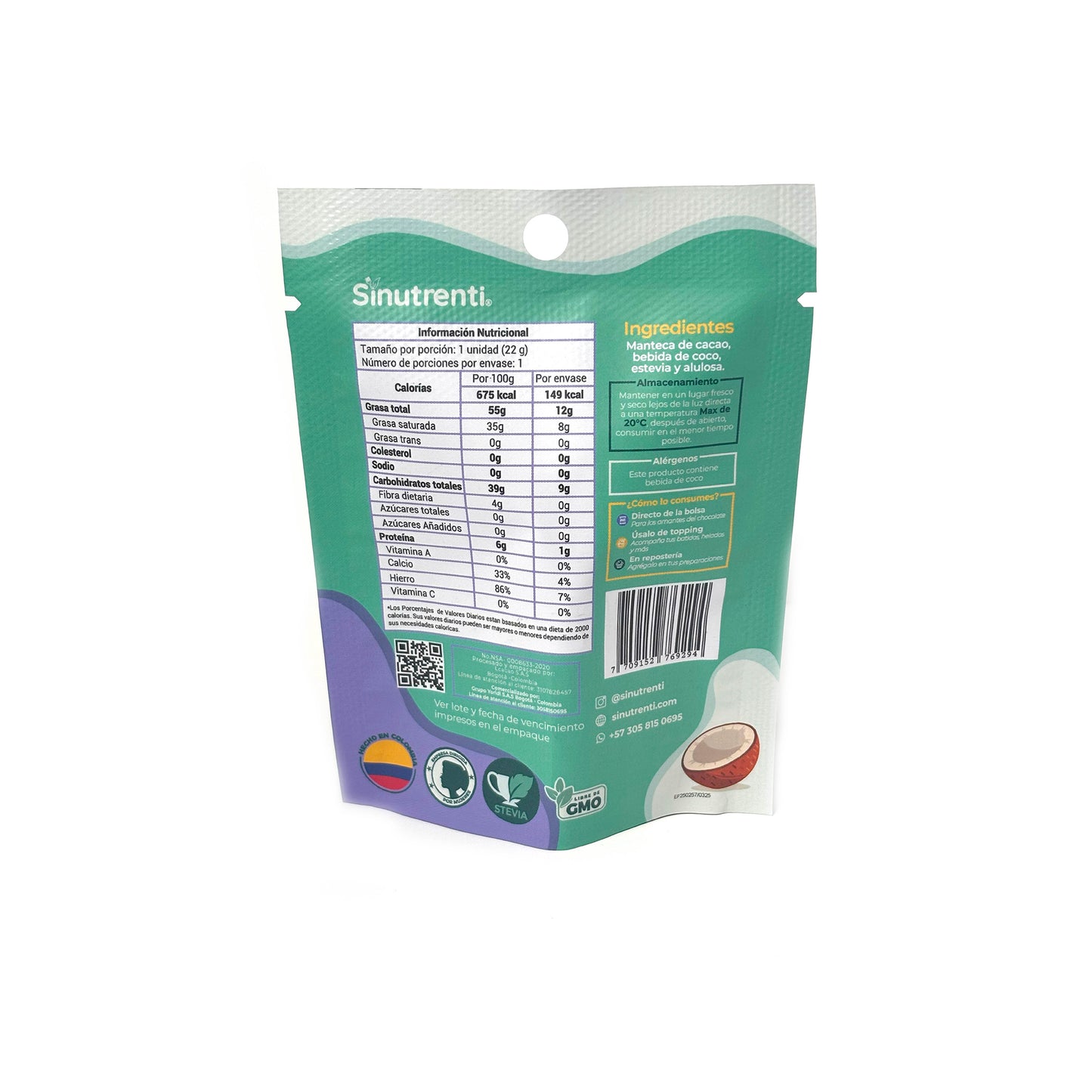 Chips de Chocolate Vegano Blanco 25g