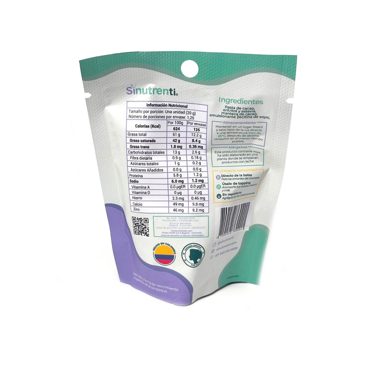 Chips de Chocolate Negro 25g