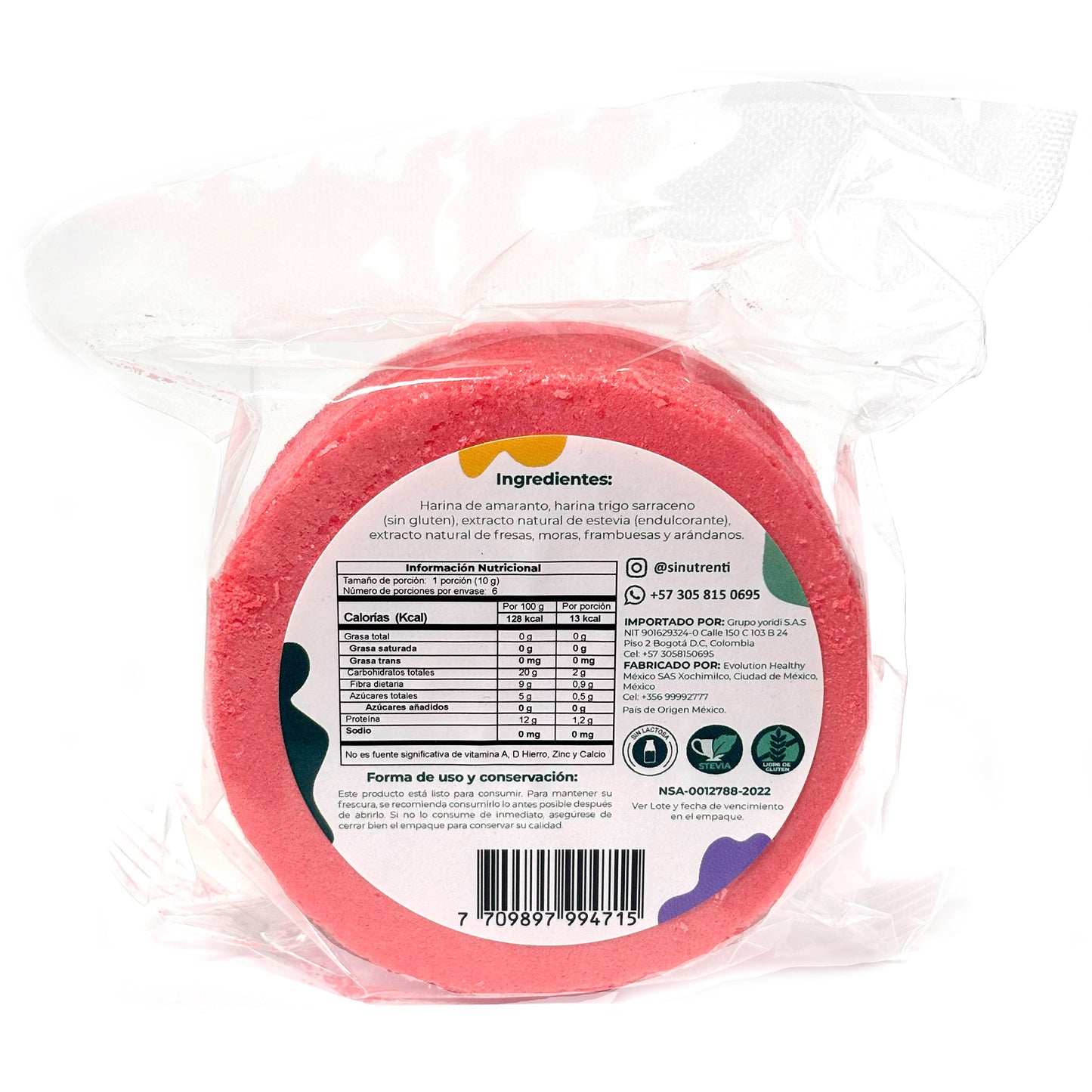 Obleas de amaranto sabor a Frutos rojos